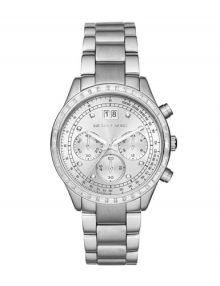 Michael Kors MK6186 Ladies Brinkley Silver Dialstainless steelstainless steel Band Chronograph Watch