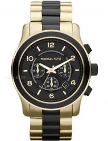 Michael Kors MK8265 Chronograph Runway Two Tone gold plated stainless steel, Black Men's Watch