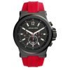 Michael Kors MK8382 Dylan Black Dial Red Silicone Chronograph Mans Watch
