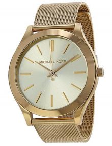 Michael Kors MK3282 Slim Runway Womens Gold Tone Stainless Steel Bracelet Watch