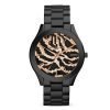 Michael Kors MK3316 Slim Runway Women's Rose Gold-Tone Pave With Zebra Pattern Watch