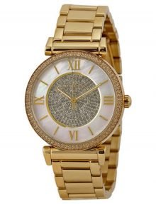 Michael Kors MK3332 Caitlin Women's Mother of Pearl Dial Gold-Plated Watch