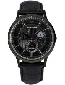Emporio Armani AR4666 Meccanico Gents Black Ion Plated Stainless Steel Automatic Watch