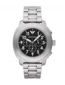 Armani Sportivo ar6058 men's black watch - chronograph mid steel case steel band