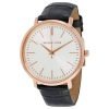 Michael Kors Jaryn mk2474 women's silver watch - slim oversize rose gold case leather band